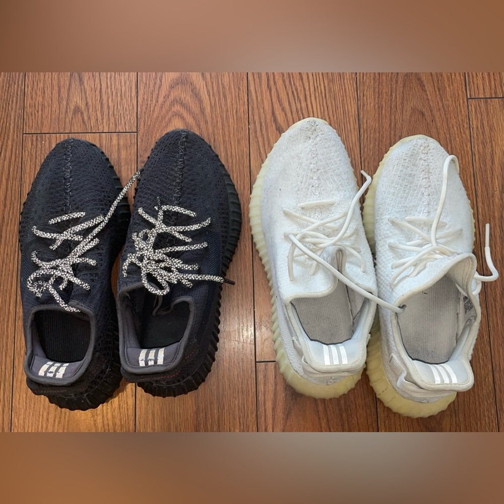 Yeezy 350 V2 in Black Static (reflective) and Cream